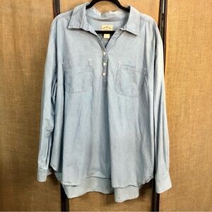 ‼️SOLD‼️Blue Mountain Light Blue Denim Button-Up Shirt Size 2X